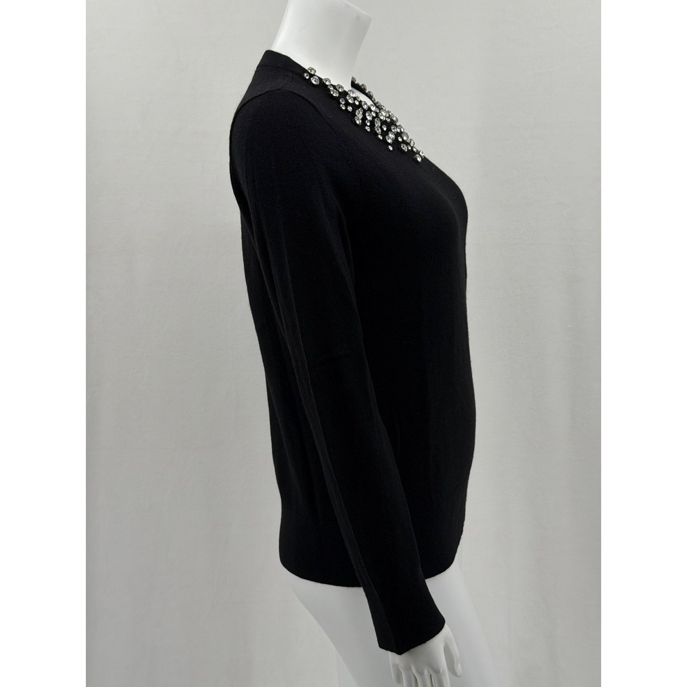 Kate Spade Sweater Womens Medium Black Embellished‎ Do Wonders Holiday Designer - Picture 3 of 9